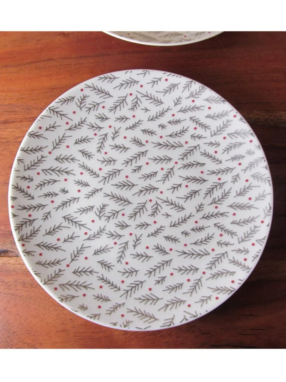 Crate & Barrel Christmas Holiday Appetizer Plates Set of 4 Evergreen (W6628)